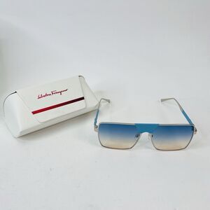 Salvatore Ferragamo SF221 237 Palladium Blue‎ Sunglasses 59-15-140 Gradient